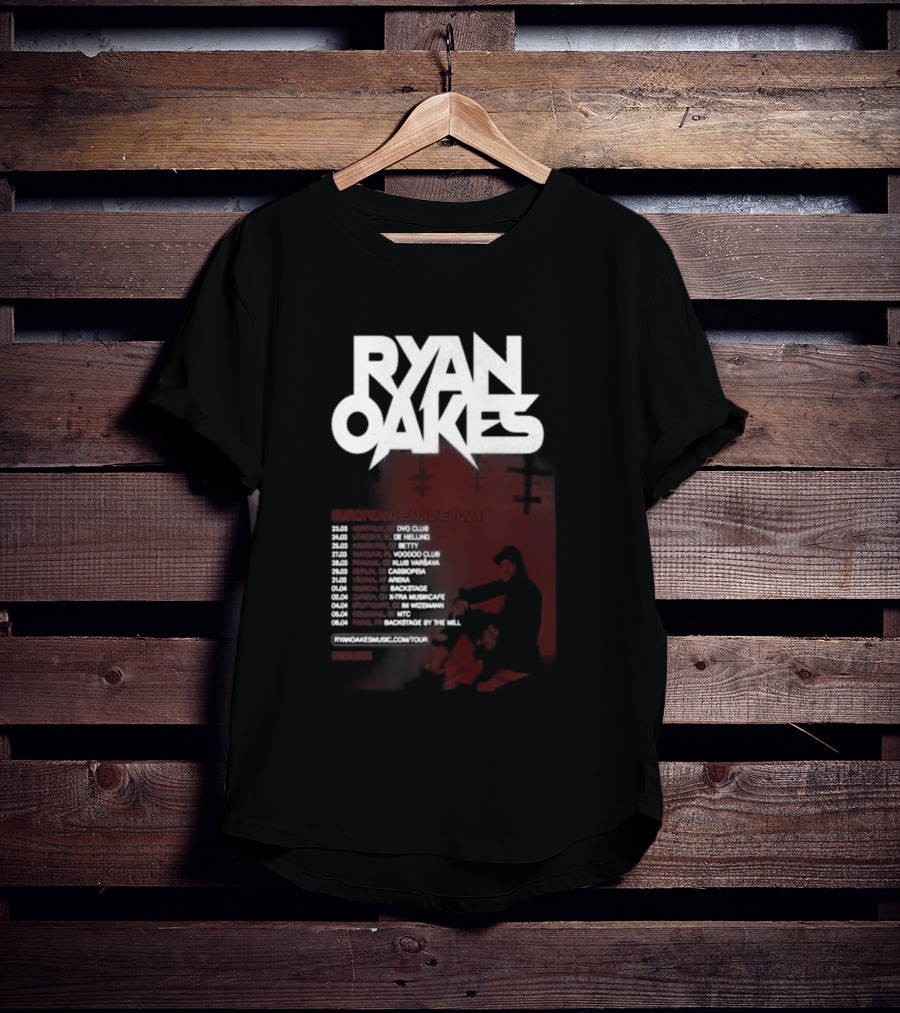Ryan Oakes European Headline Tour 2026 Locations And Dates T-Shirt