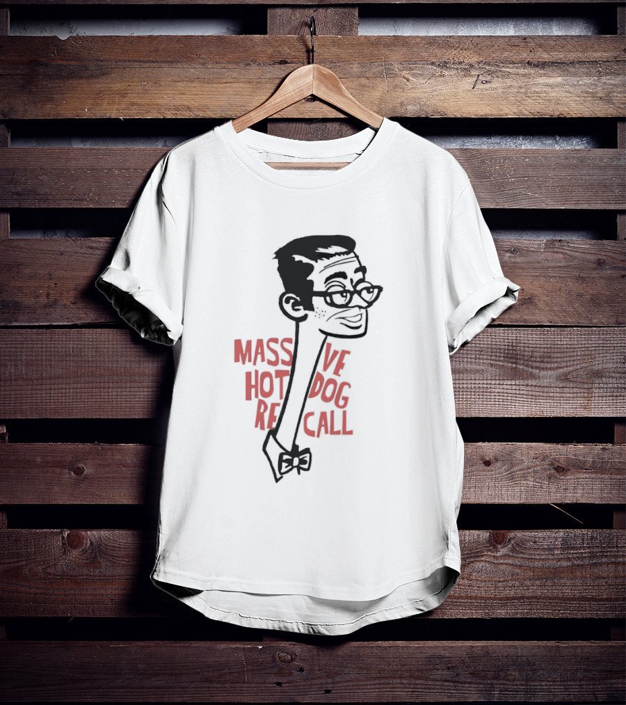 Massive Hot Dog Recall Bowtie Character Sketch T-Shirt