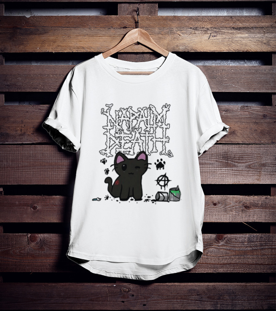 Napalm Death There Is No Authority But Cats Black Cat T-Shirt