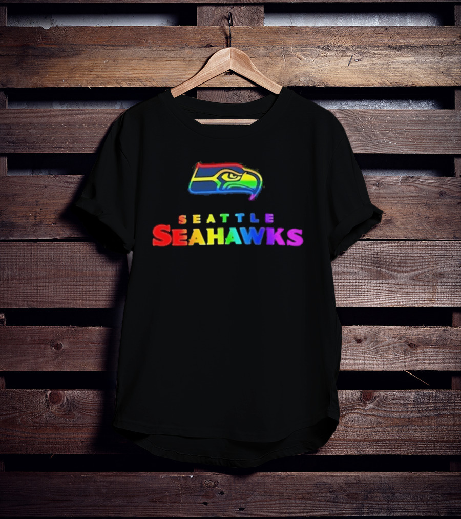 Seattle Seahawks Rainbow Pride NFL Team Logo LGBTQ+ T-Shirt