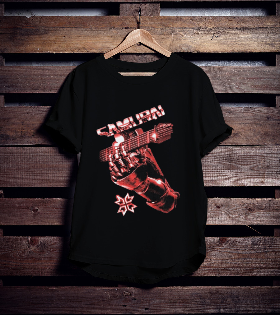 Samurai Cyberpunk 2077 Metallic Hand Guitar T-Shirt
