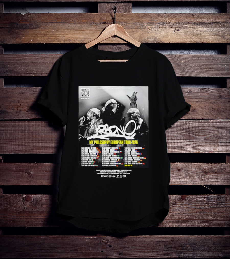 KRS One My Philosophy European Tour 2026 Dates And Locations T-Shirt