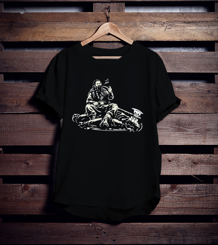 The Lord Of The Rings Gandalf Pipe Smoking Scene With Staff And Hat T-Shirt