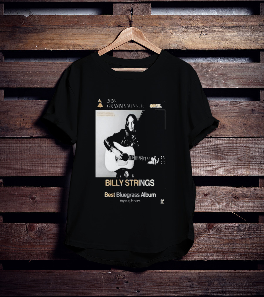 Billy Strings 2026 Grammy Winner Best Bluegrass Album Performance Acoustic Guitar T-Shirt