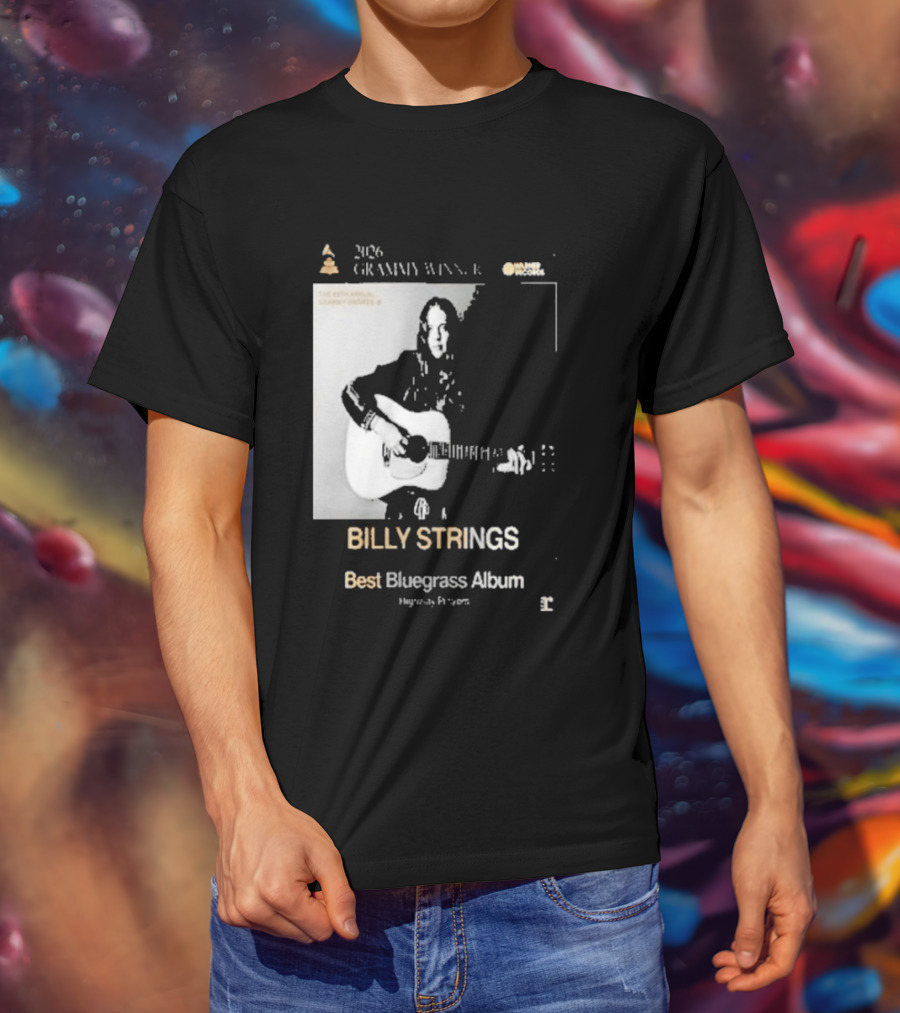 Billy Strings 2026 Grammy Winner Best Bluegrass Album Performance Acoustic Guitar T-Shirt