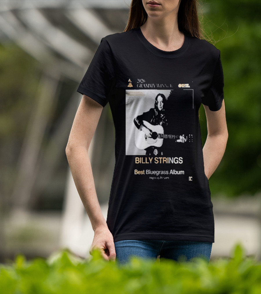 Billy Strings 2026 Grammy Winner Best Bluegrass Album Performance Acoustic Guitar T-Shirt
