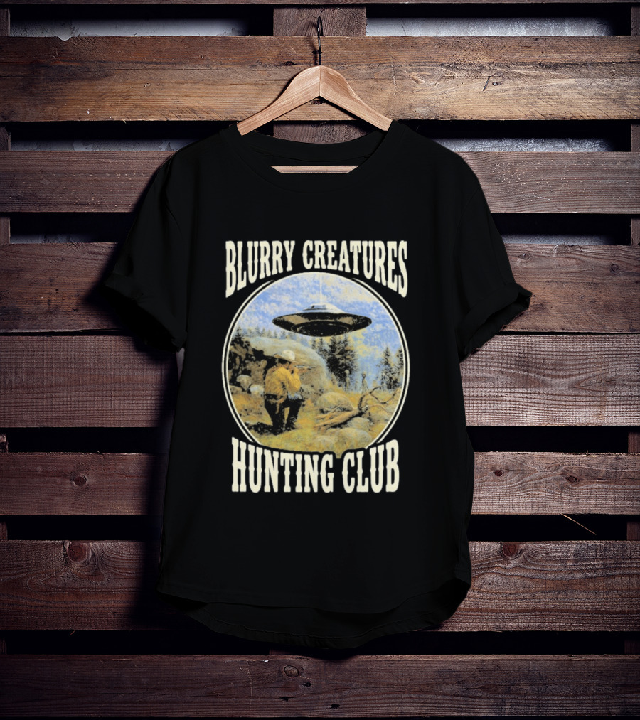 Blurry Creatures UFO Encounter Wilderness Adventure Hunting Club T-Shirt