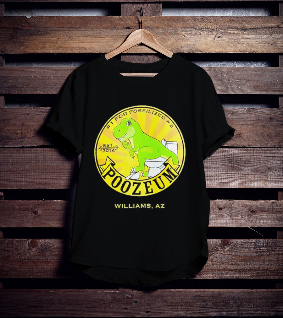 Poozeum Dinosaur Toilet Humor Est. 2014 #1 For Fossilized #2 T-Shirt