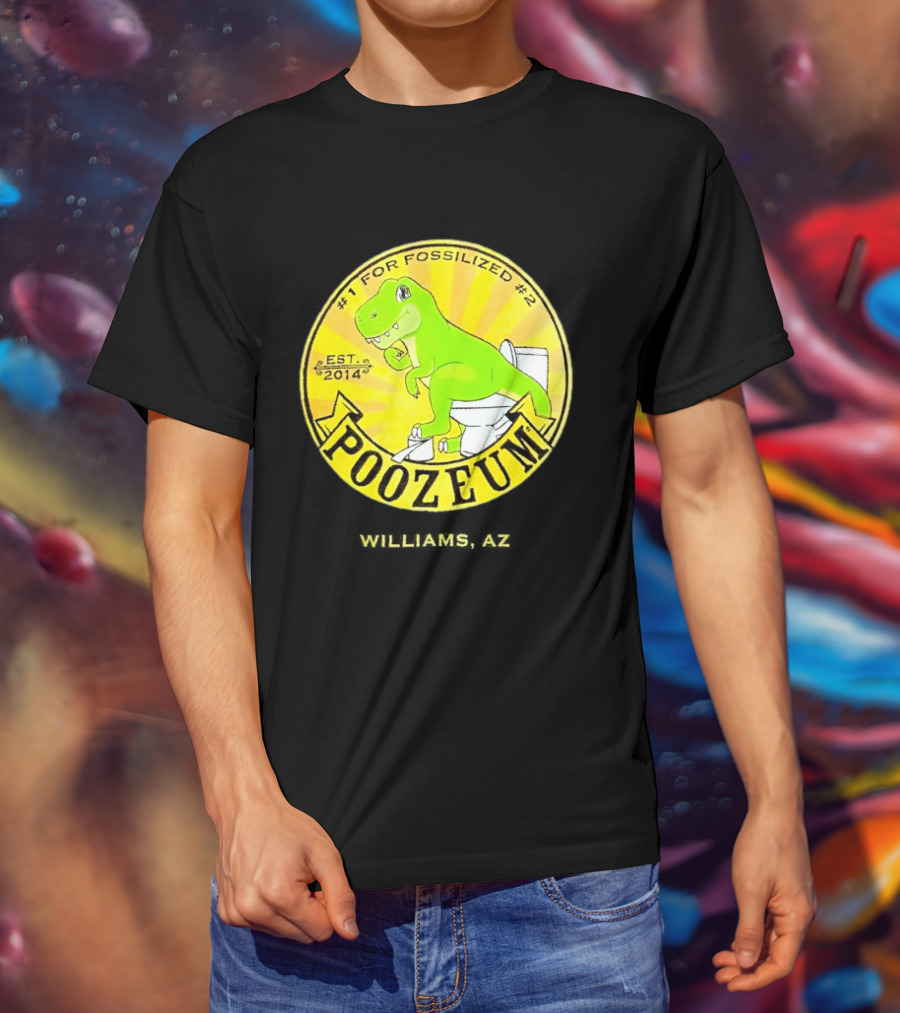 Poozeum Dinosaur Toilet Humor Est. 2014 #1 For Fossilized #2 T-Shirt