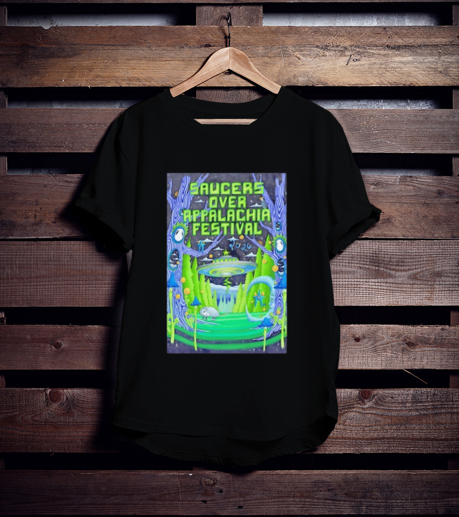 Saucers Over Appalachia Festival 2026 UFO Theme Bristol VA Jun 13 Forest Aliens T-Shirt