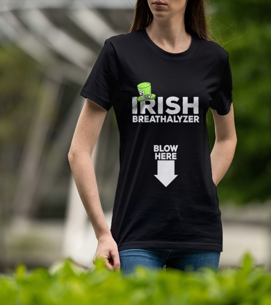 Irish Breathalyzer Blow Here St Patrick's Hat T-Shirt