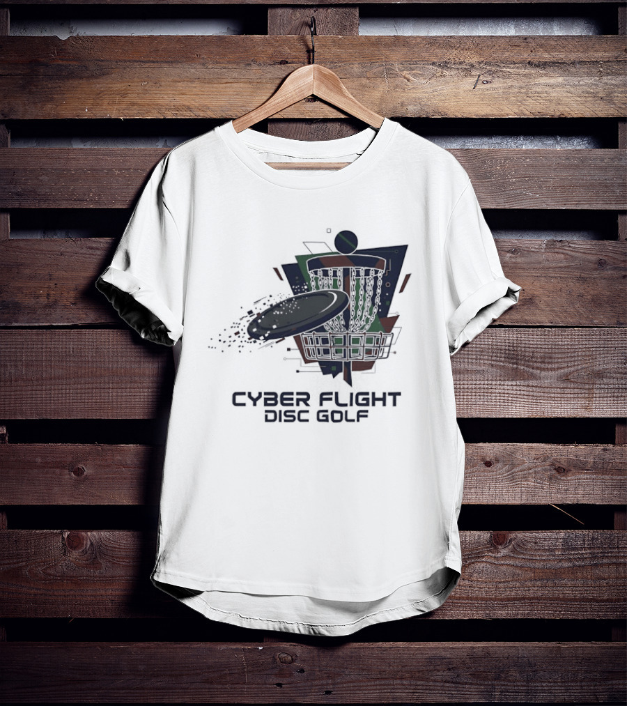 Cyber Flight Disc Golf Futuristic Basket T-Shirt