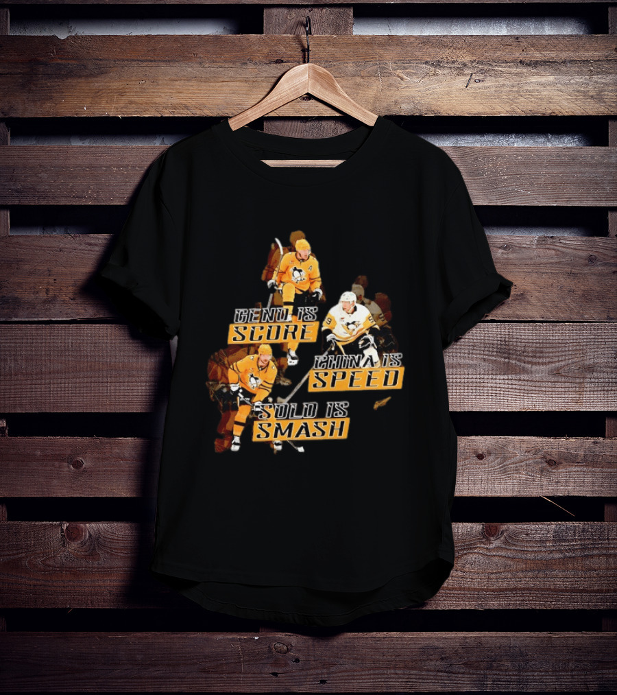 Pittsburgh Penguins Geno Score China Speed Solo Smash Hockey Players T-Shirt
