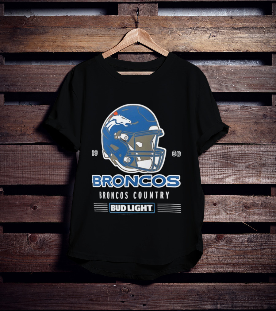 Broncos Country Bud Light NFL 1960 Helmet T-Shirt