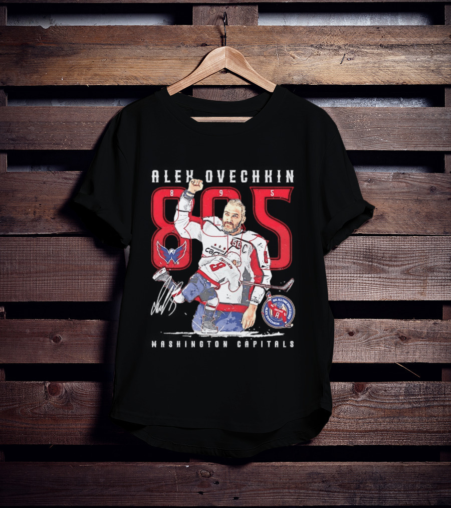 Alexander Ovechkin 895 Goal Scorer Washington Capitals Iconic Jersey Number NHL Champion T-Shirt