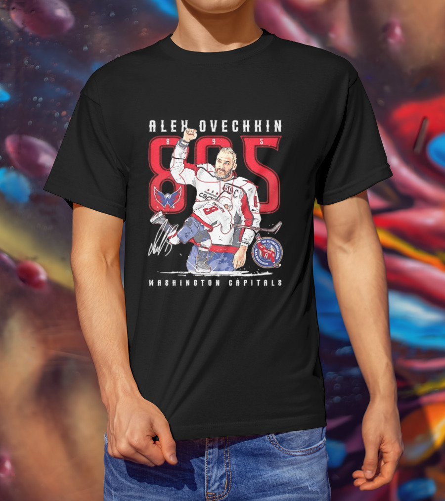 Alexander Ovechkin 895 Goal Scorer Washington Capitals Iconic Jersey Number NHL Champion T-Shirt