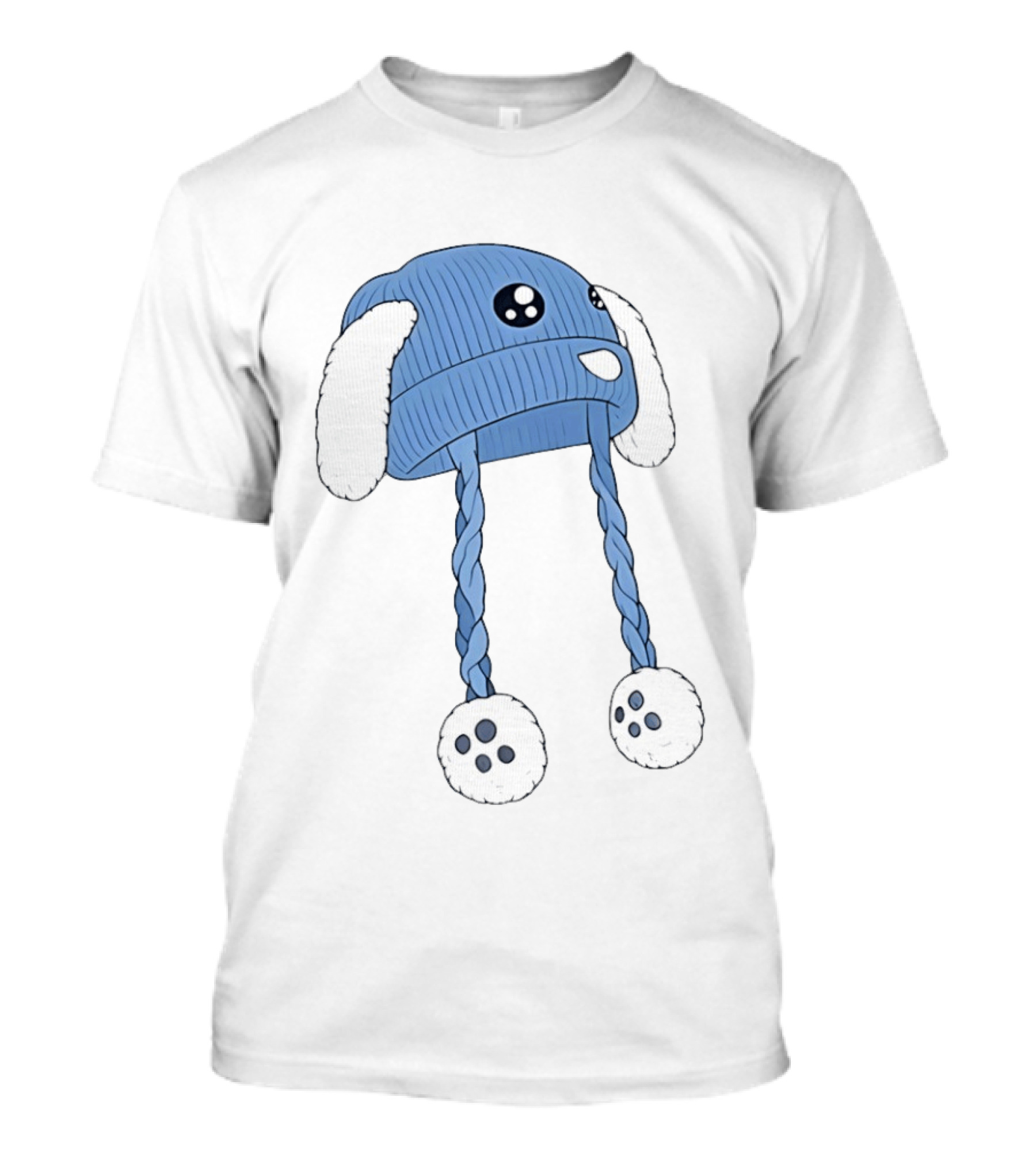 Liam Ramos Cute Kawaii Bunny Ears Blue Winter Hat T-Shirt