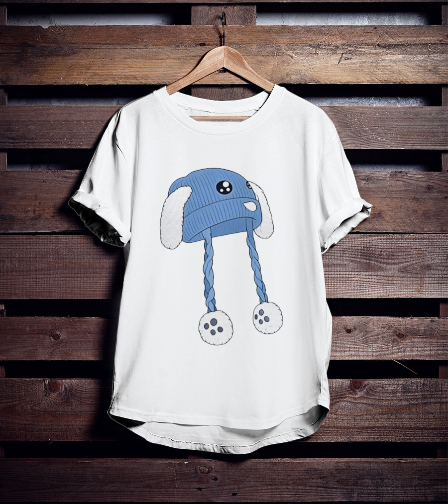 Liam Ramos Cute Kawaii Bunny Ears Blue Winter Hat T-Shirt