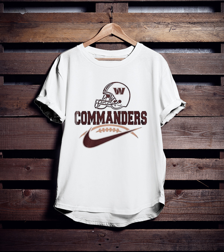 Washington Commanders Football Helmet Nike Swoosh T-Shirt