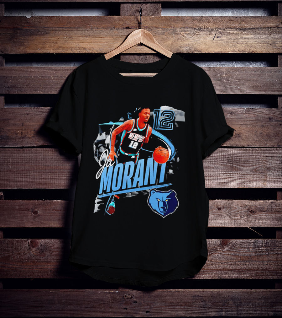 Ja Morant Memphis Grizzlies Number 12 Basketball Player Action T-Shirt