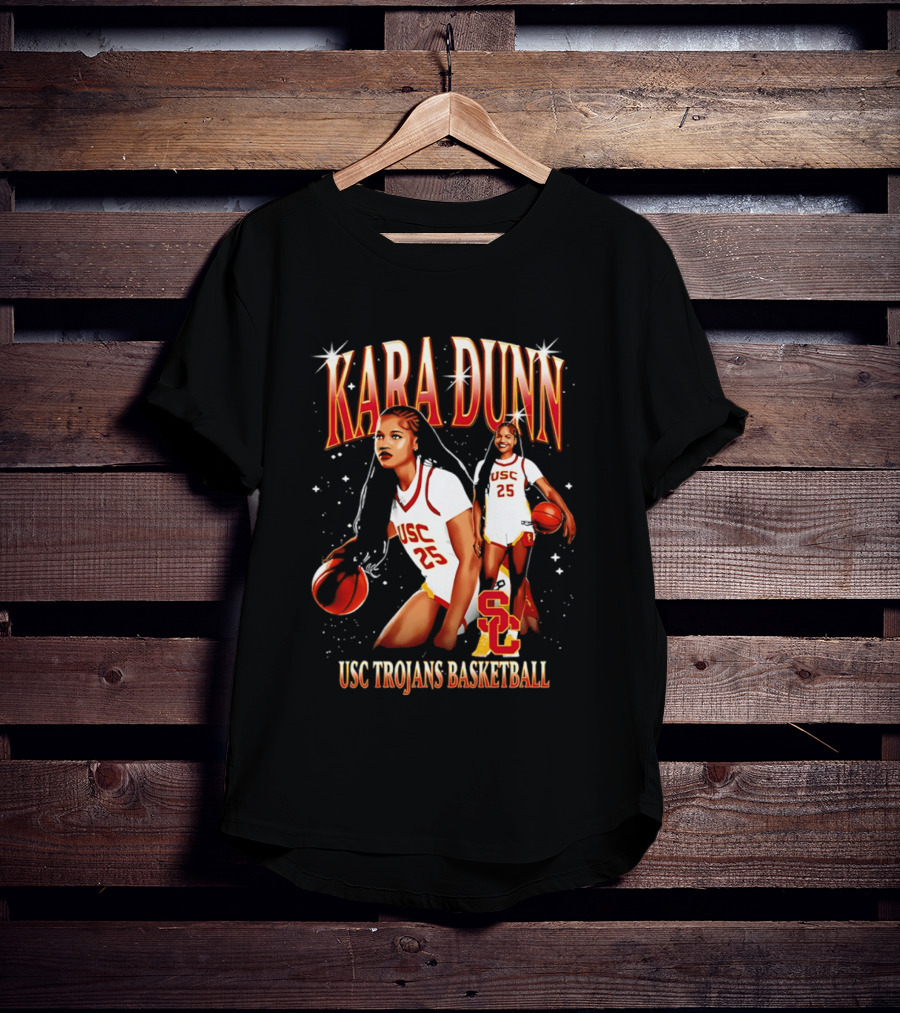 Kara Dunn USC Trojans Basketball Player Collage With Jersey 25 And Iconic SC T-Shirt