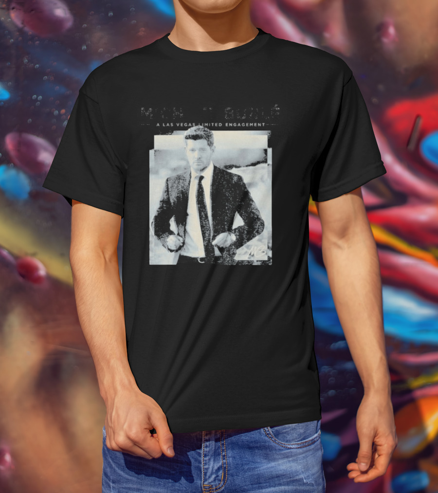 Michael Buble A Vegas Photo Classic Suit Style MB Signature T-Shirt