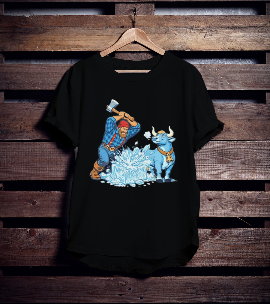 Minnesota Paul Bunyan Babe Blue Ox Breaking Ice Resistance T-Shirt
