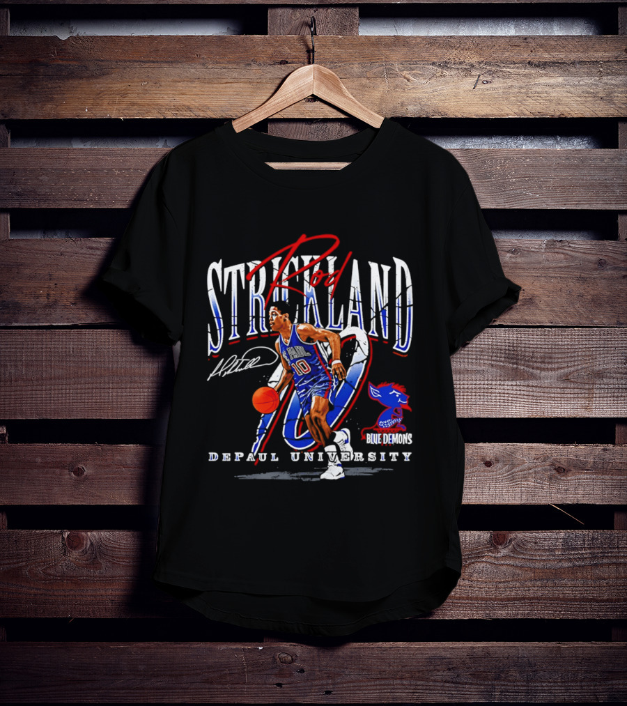 Rod Strickland DePaul University Blue Demons Basketball Number 10 T-Shirt