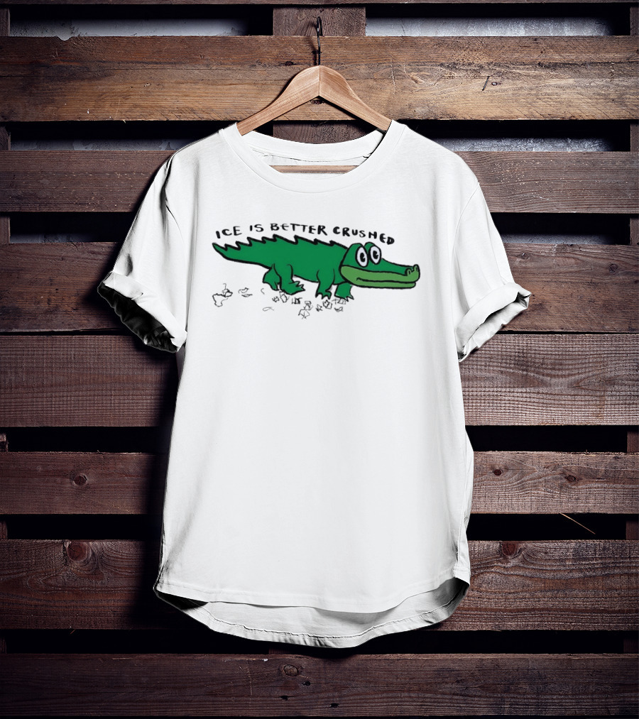 Alligator Ice Is Better Crushed Cartoon T-Shirt