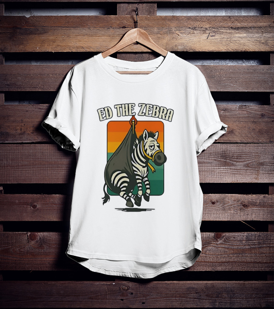Ed The Zebra Retro Striped Capture Scene T-Shirt
