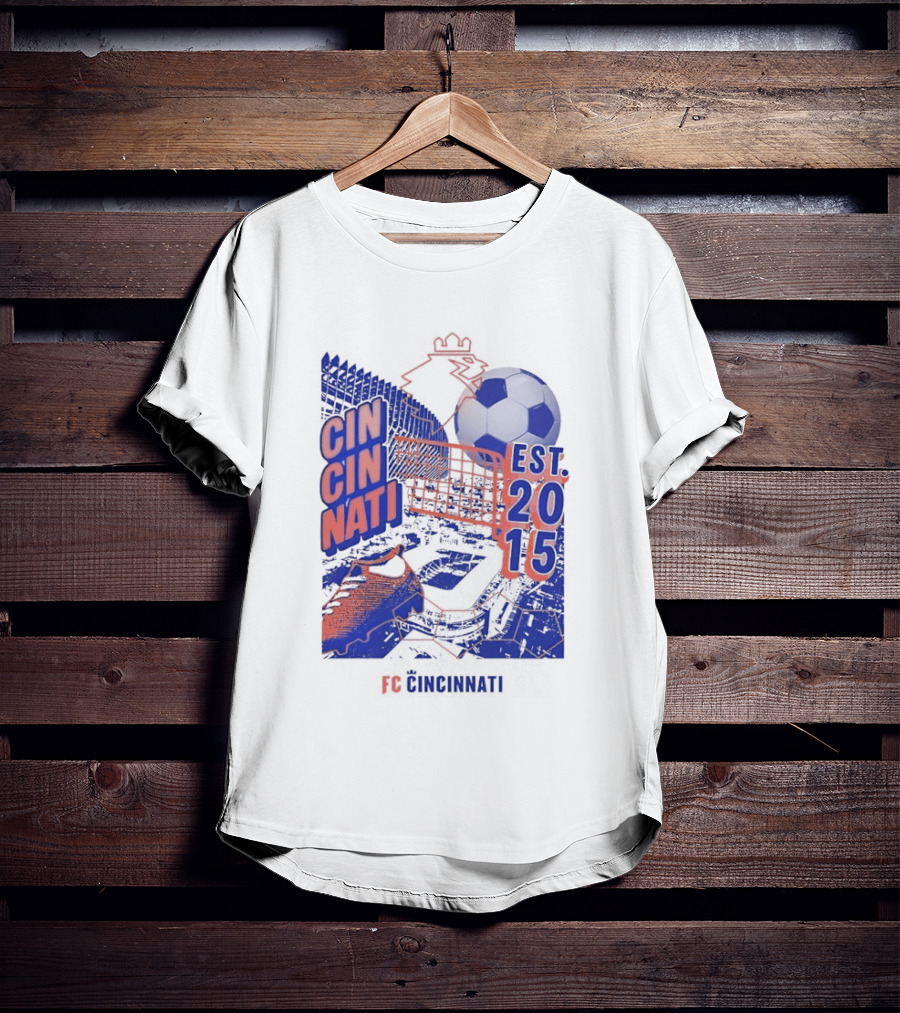 FC Cincinnati Est 2015 Soccer Ball Cleats Iconic Sports Team T-Shirt