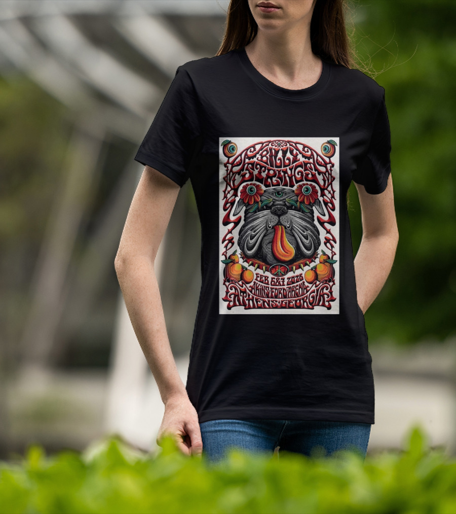 Billy Strings Feb 6 7 2026 Athens Georgia Akins Ford Arena Bulldog Psychedelic T-Shirt