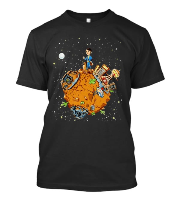 Vault Boy Vault Tec Corporation Welcome Las Vegas Planet Scene T-Shirt