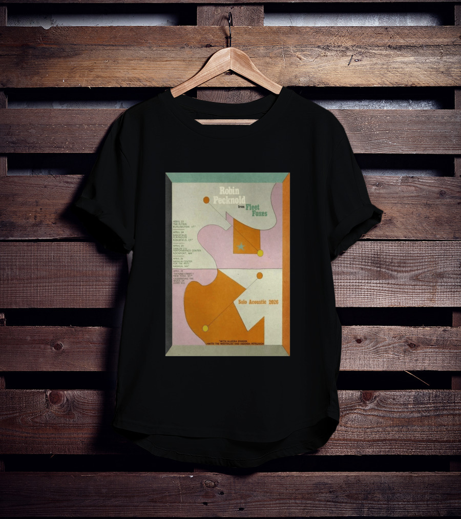 Robin Pecknold Fleet Foxes Tour 2026 Flynn Ridgefield Rockport Nashua NYC T-Shirt