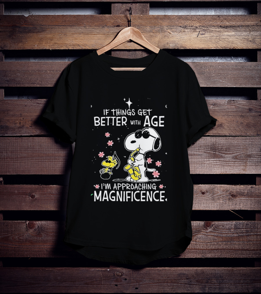 Snoopy And Woodstock Better With Age Approaching Magnificence Blossom T-Shirt