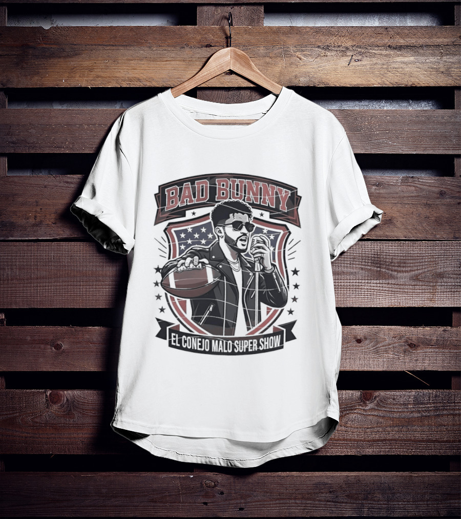 Bad Bunny El Conejo Malo Super Show Football Singer T-Shirt