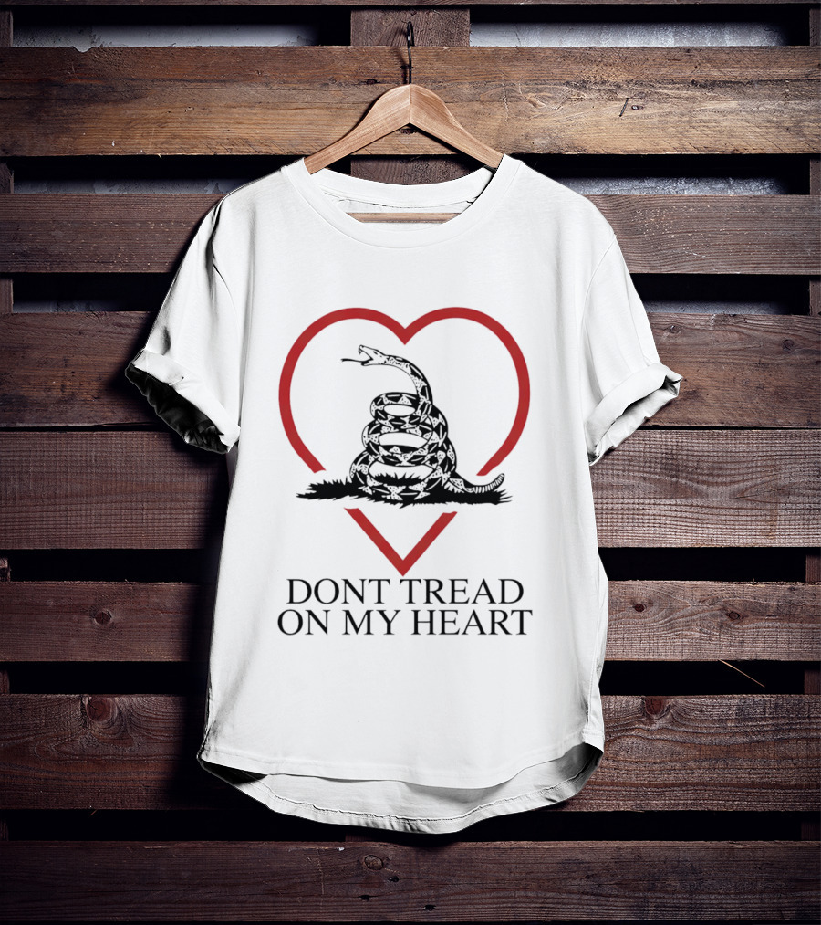 Dont Tread On My Heart Gadsden Flag Valentine Snake Inside Heart T-Shirt