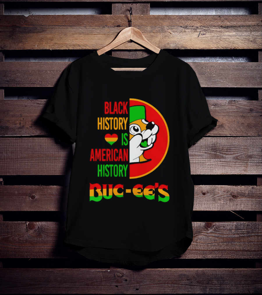 Buc Ee's Black History Is American History Heart Icon With Buc Ee's T-Shirt