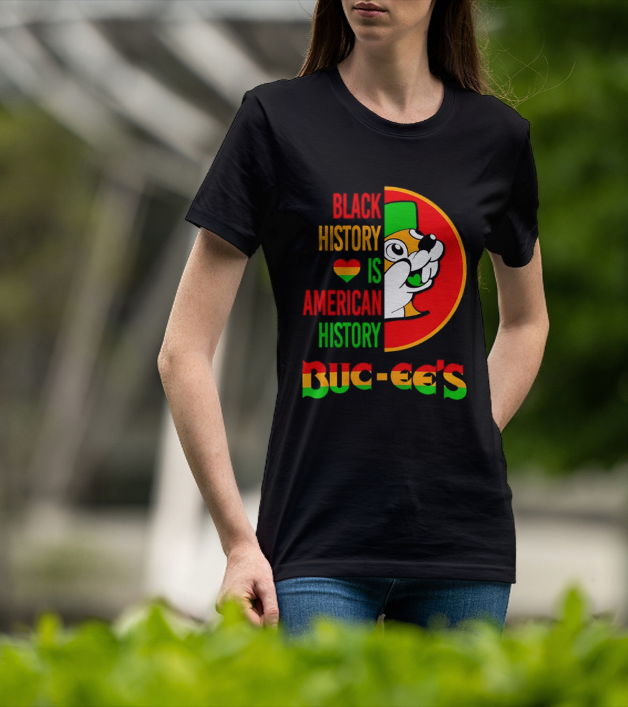 Buc Ee's Black History Is American History Heart Icon With Buc Ee's T-Shirt