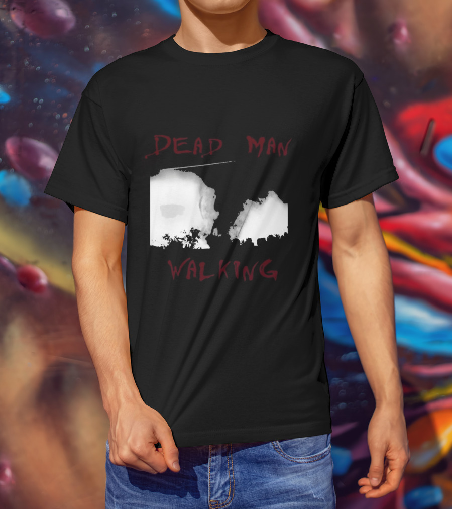 Dead Man Walking Zombie Hand Print Grunge T-Shirt