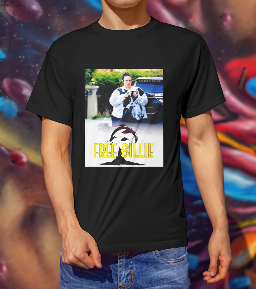 Free Billie Fat 2026 Meme Parody With Whale And Dog Walking T-Shirt