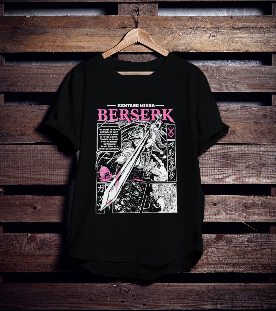 Kentaro Miura Berserk Manga Panel Warrior Sword T-Shirt