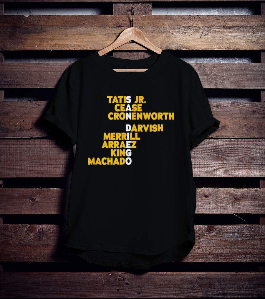 San Diego Baseball 2025 Tatis Jr Machado Darvish Merrill King Names T-Shirt