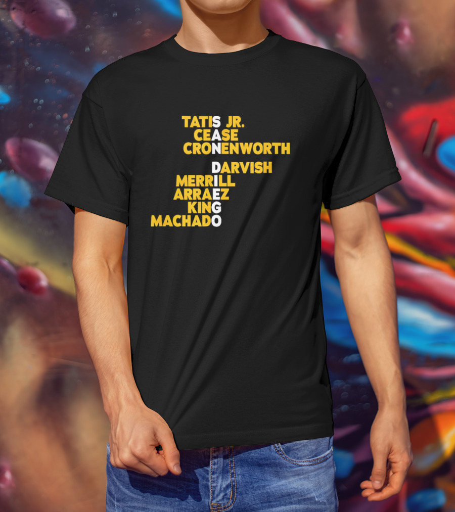 San Diego Baseball 2025 Tatis Jr Machado Darvish Merrill King Names T-Shirt