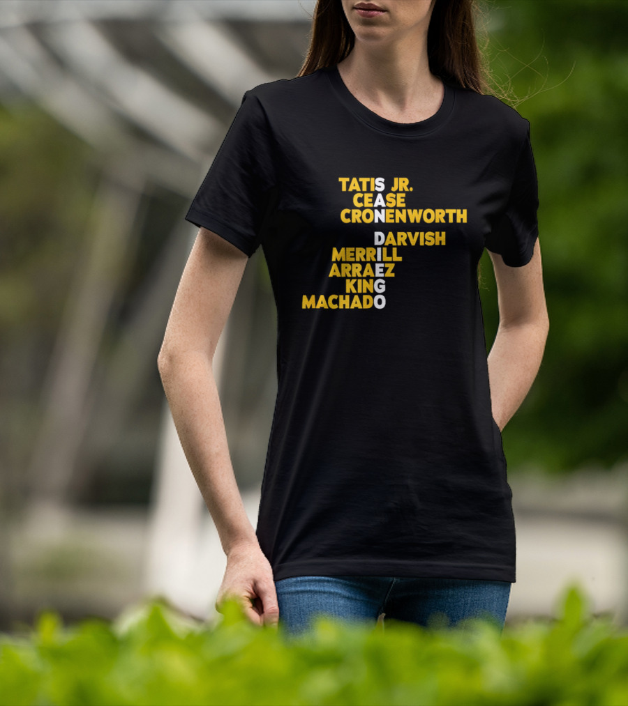San Diego Baseball 2025 Tatis Jr Machado Darvish Merrill King Names T-Shirt