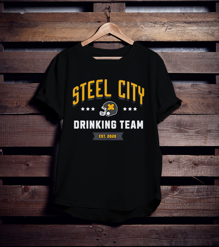 Steel City Drinking Team Est 2026 Football Helmet Stars T-Shirt