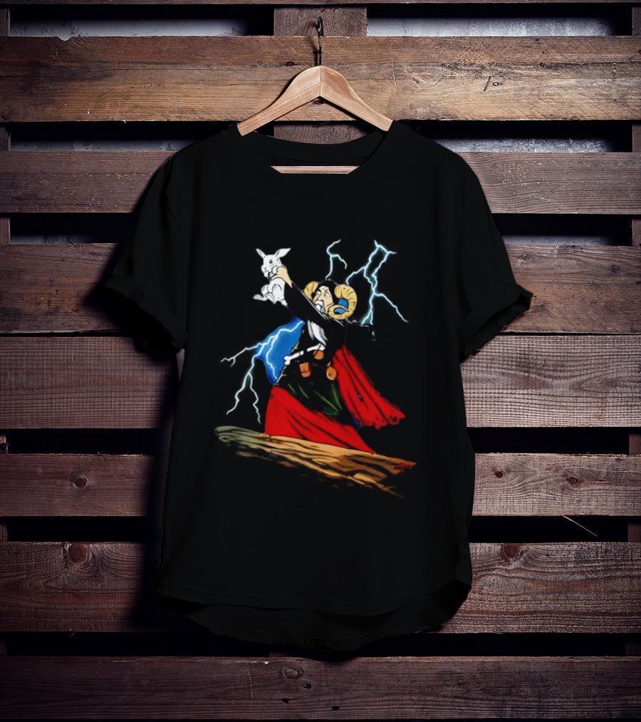 Tim The Enchanter Monty Python Wizard Holding Killer Rabbit Iconic Movie Scene T-Shirt
