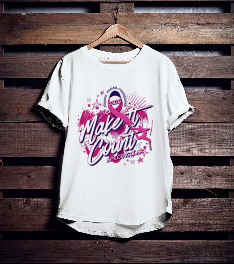 ASO Gymnastics 2026 Make It Count Spectacular Pink Ribbon Celebration T-Shirt