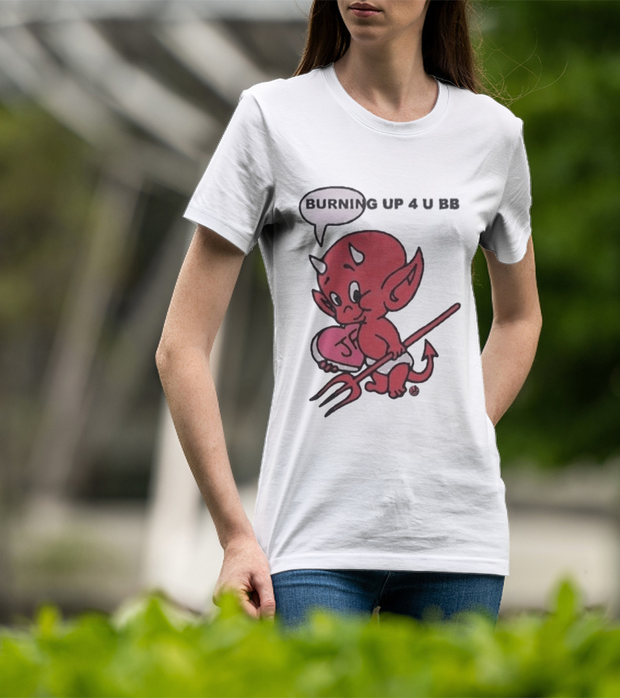 Burning Up Cute Cartoon Red Devil Just Friends T-Shirt