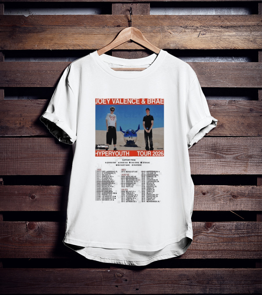 Joey Valence & Brae Hyperyouth Tour 2026 Festival Outbreak T-Shirt